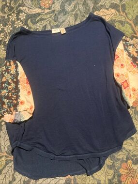 Day trip Boho Patch-Sleeve Navy Women's Top